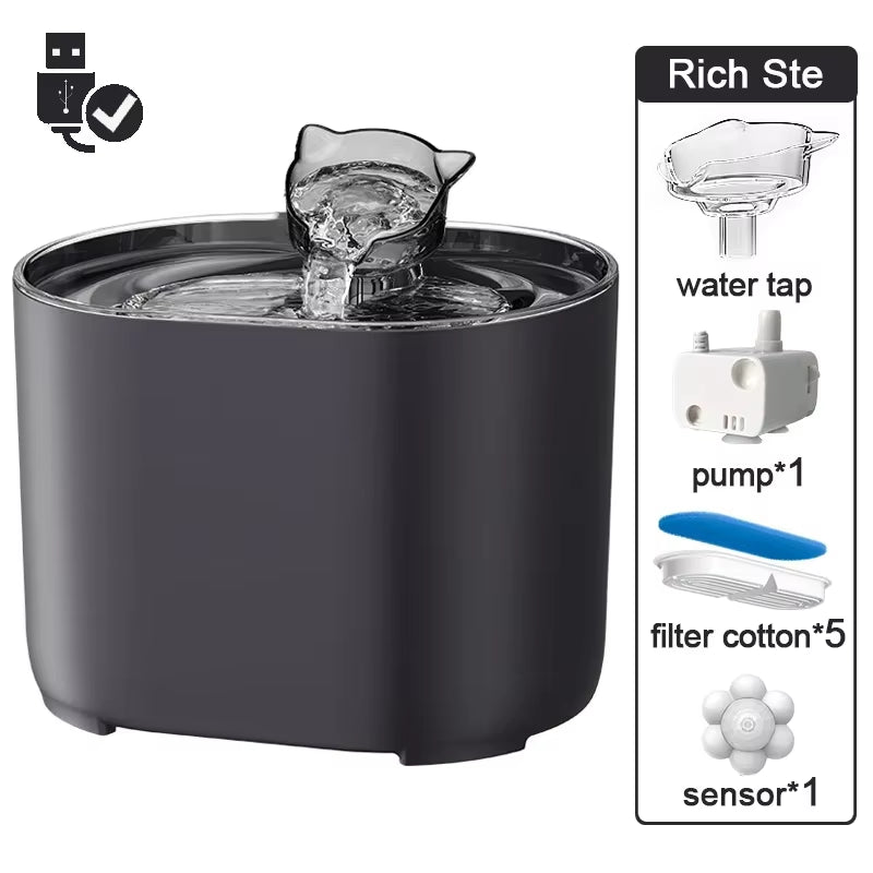 Cat Fountain Pets Water Fountain Cats Dispenser Auto Filter USB Electric Mute Cat Drinker Bowl Recirculate Filtring Drinker