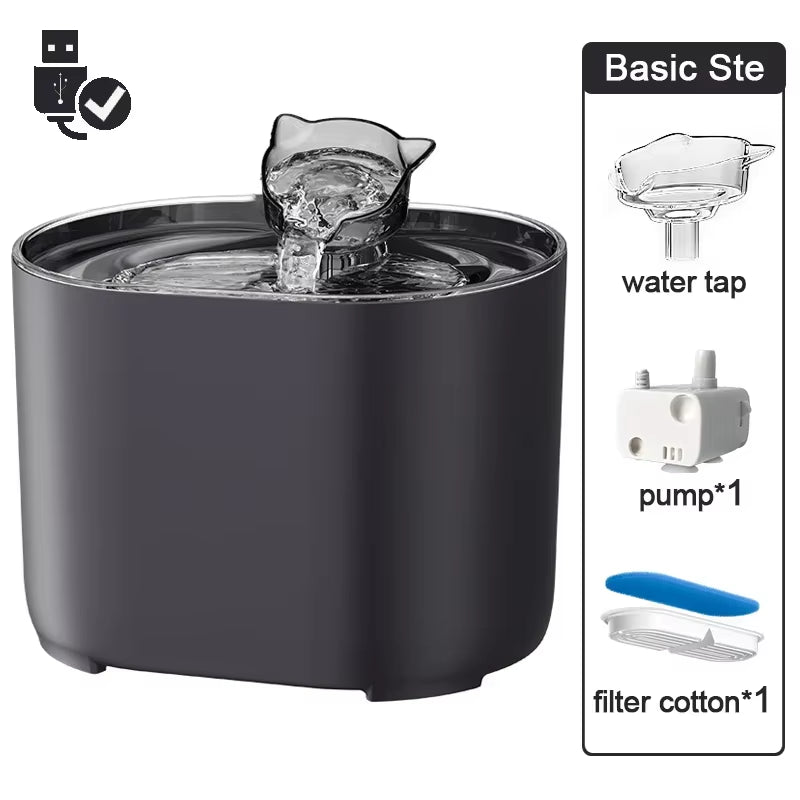 Cat Fountain Pets Water Fountain Cats Dispenser Auto Filter USB Electric Mute Cat Drinker Bowl Recirculate Filtring Drinker