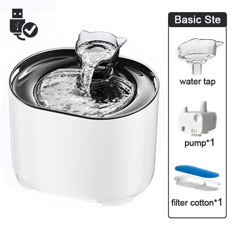Cat Fountain Pets Water Fountain Cats Dispenser Auto Filter USB Electric Mute Cat Drinker Bowl Recirculate Filtring Drinker